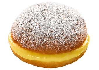 sobremesa sonho recheado de creme de baunilha isolado em fundo transparente - sonho de padaria