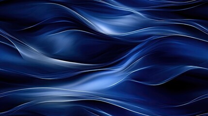 Obraz premium A dynamic wave pattern showcases white glowing lines against a light blue gradient background, creating a visually striking technological theme