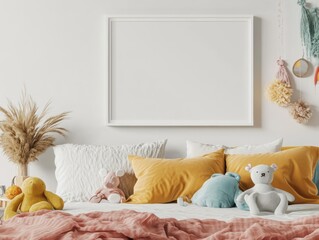 Playful Bed Setup Frame Mockup