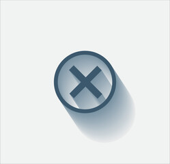 Fototapeta premium Vector dark color icon with shadow on light background