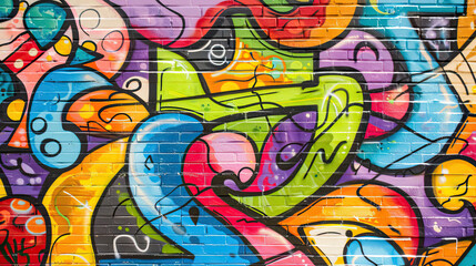 Obraz premium Vibrant colorful graffiti wall abstract urban street art modern creative expression mural