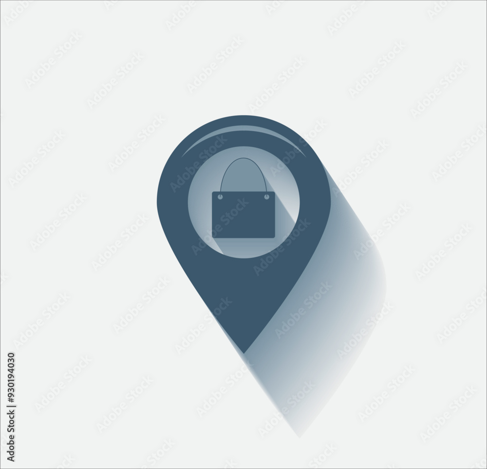 Poster vector dark color icon with shadow on light background