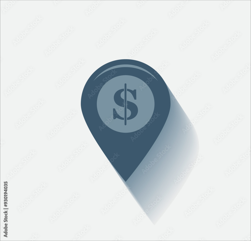 Poster vector dark color icon with shadow on light background