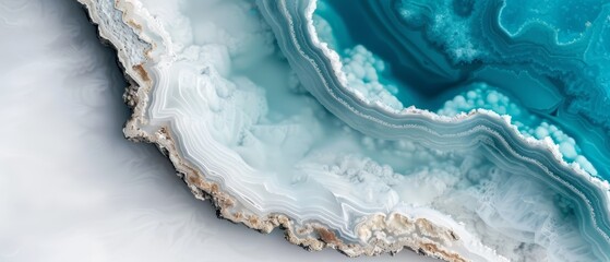 Obraz premium A work of art with a blue and white pattern at its top and a white and golden border at the bottom