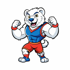 A ferocious bear athlete posing art vector illustration