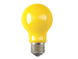 a yellow light bulb on a white background