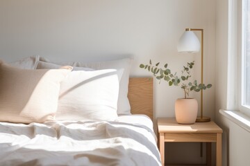 Bed furniture cushion bedroom.