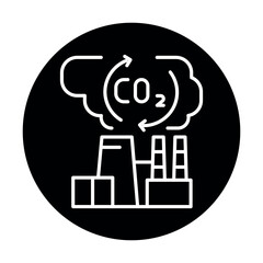 Co2 capture black line icon. Alternative energy source