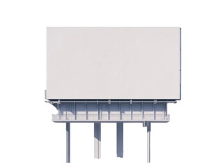 a large white billboard on poles