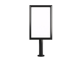 a black sign with a white background