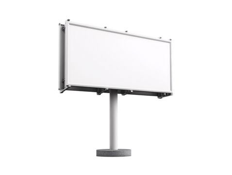 a white billboard on a white background