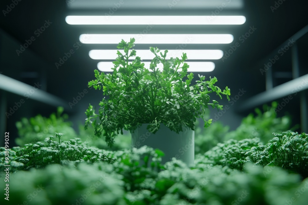Aufkleber vertical farming system with led lights representing innovation in urban agriculture and efficient u