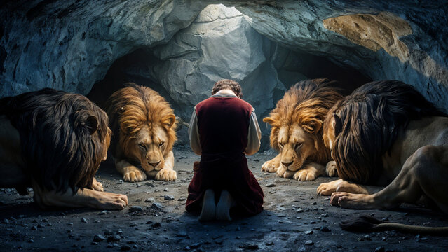 Daniel in the Lion's Den. Biblical Images