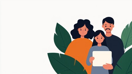 Family using a digital wallet together, representing shared finances and digital banking for all ages, Wallet family shared, Inclusive digital finance