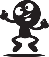 Excited emoji silhouette vector eps