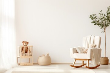 Baby nursery room furniture chair architecture.