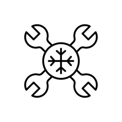Obraz premium Cooler repair outline icons, minimalist vector illustration ,simple transparent graphic element .Isolated on white background
