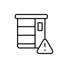 Broken fridge outline icons, minimalist vector illustration ,simple transparent graphic element .Isolated on white background