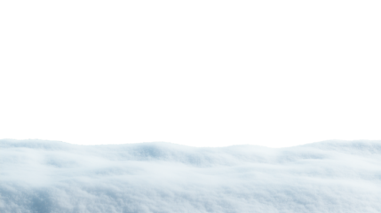 winter snow carpet isolated on transparent background with copy space for text