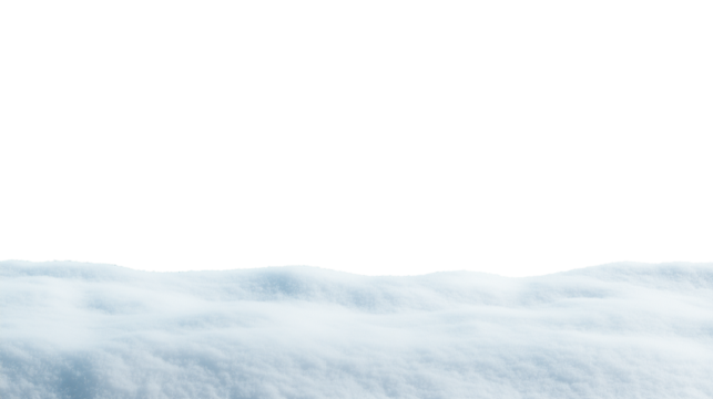 winter snow carpet isolated on transparent background with copy space for text