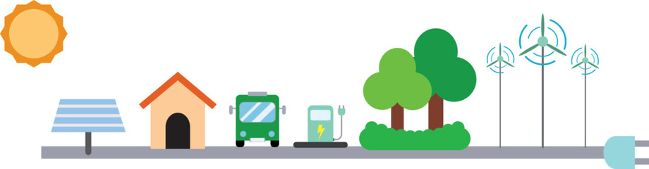 green city power generation renewable eco enegry icon