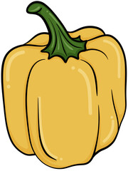 Pepper Doodle Outline Illustration in Soft Colors, Bright and Playful Art