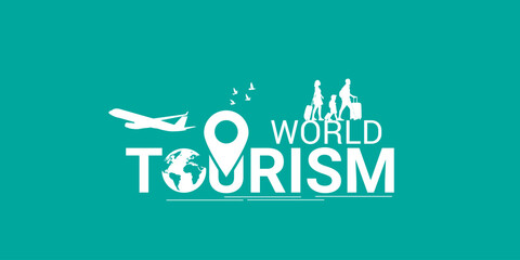 World Tourism Day vector illustration banner poster social media concept idea for tourism, World Heritage Day concept isolated