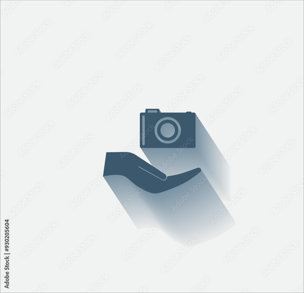Poster vector dark color icon with shadow on light background