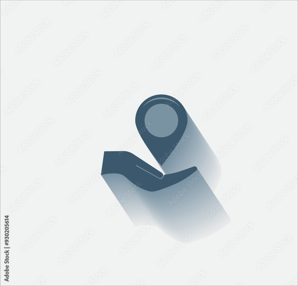 Poster vector dark color icon with shadow on light background