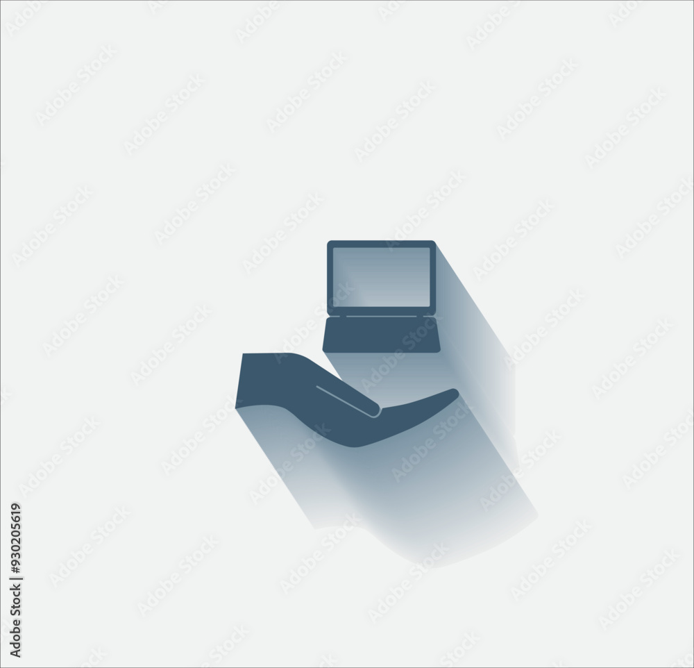 Poster vector dark color icon with shadow on light background