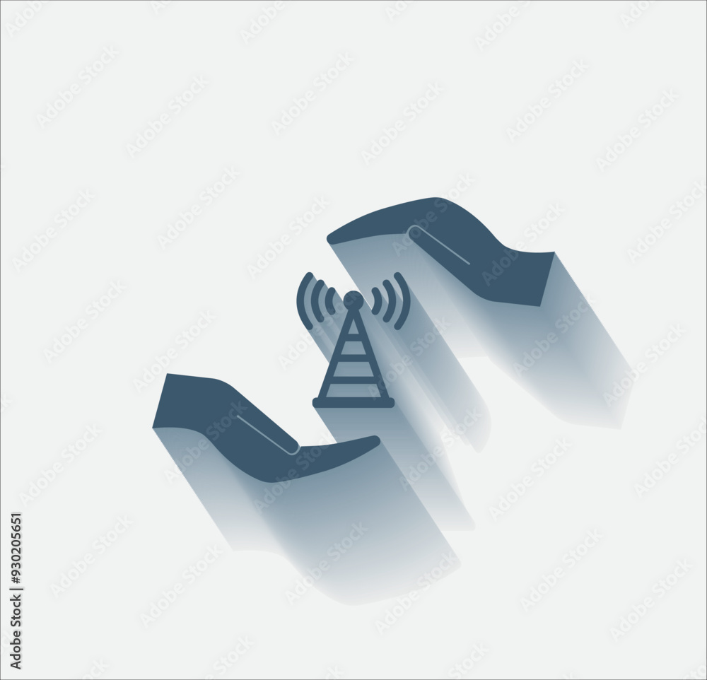 Poster vector dark color icon with shadow on light background