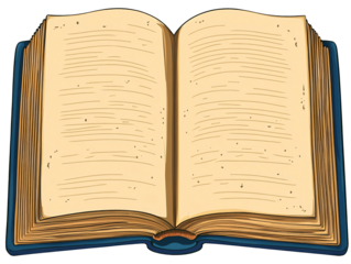 a drawing of an open book