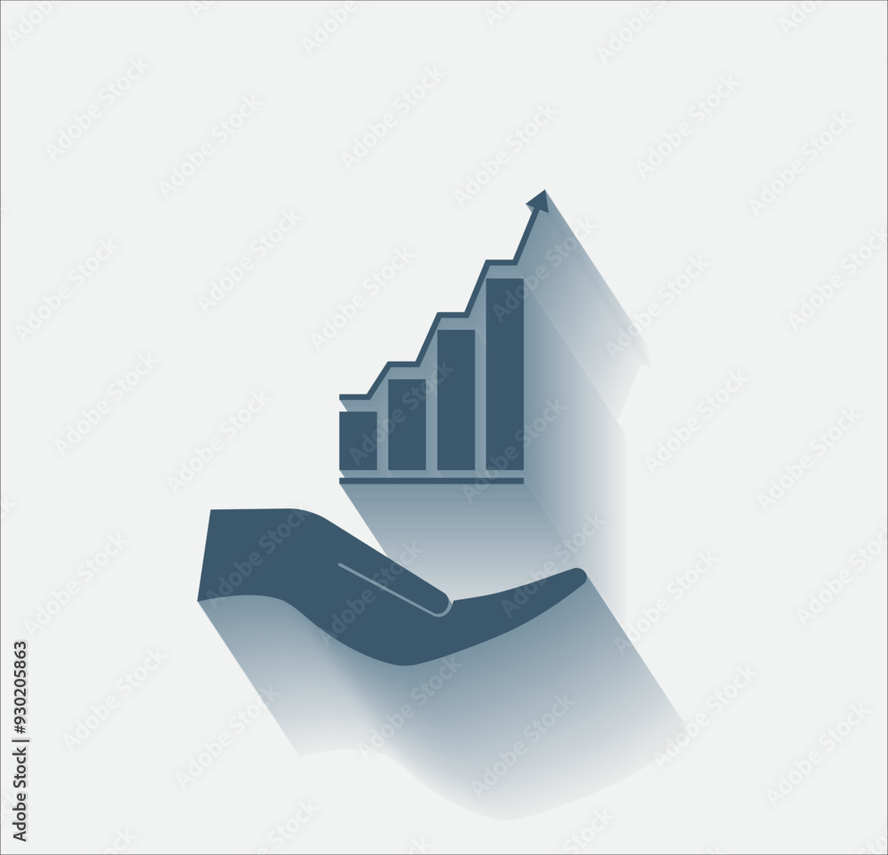 Poster vector dark color icon with shadow on light background