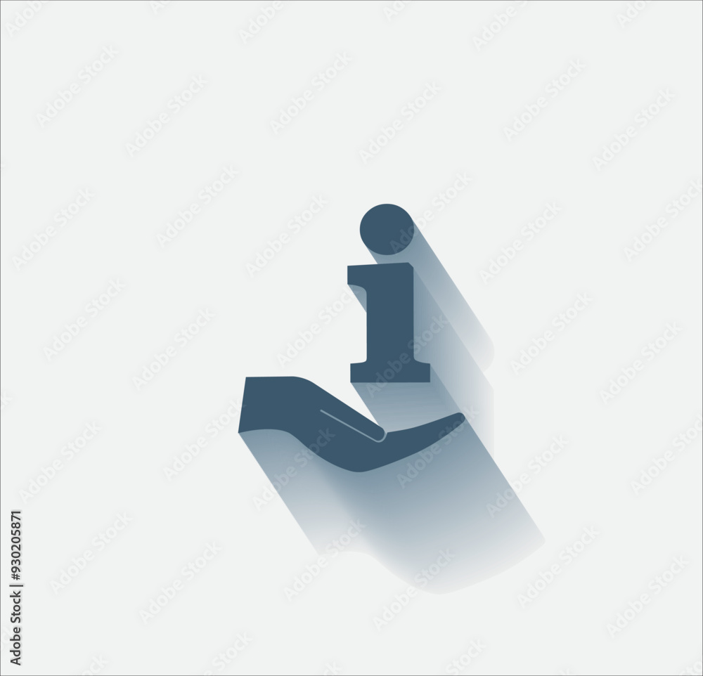 Poster vector dark color icon with shadow on light background