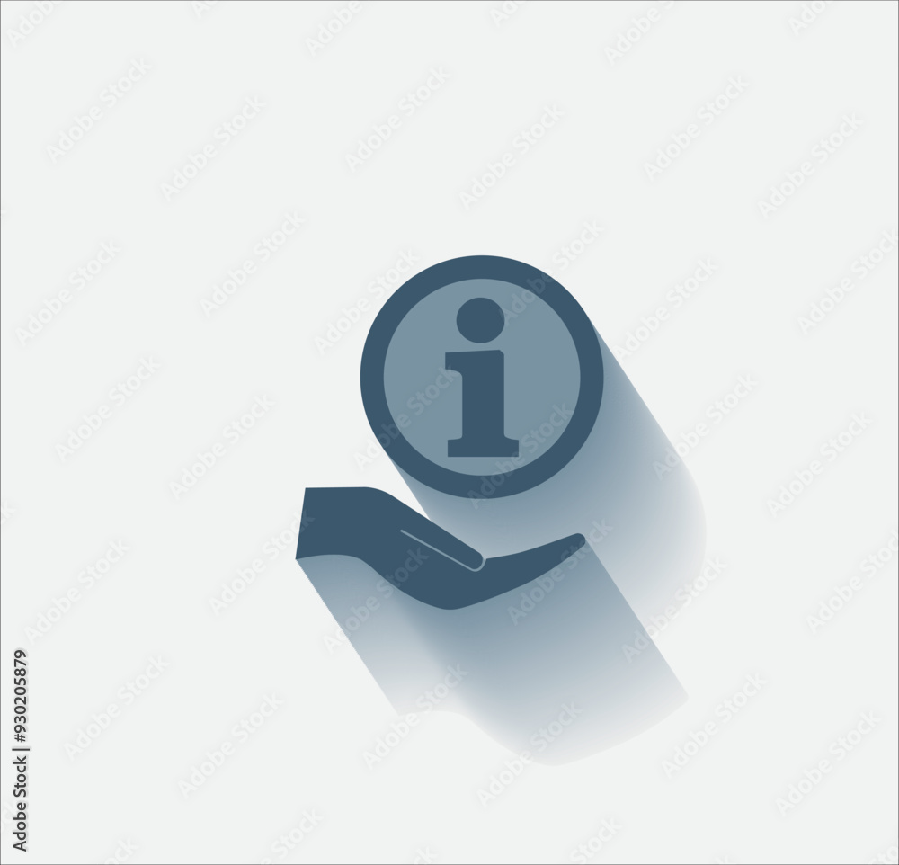 Poster vector dark color icon with shadow on light background