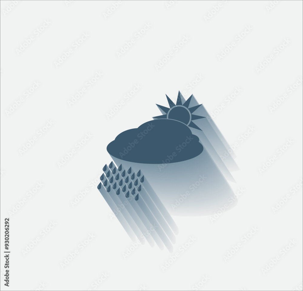 Poster vector dark color icon with shadow on light background
