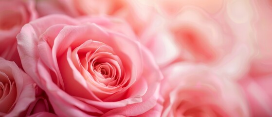 A single batch of pink roses, surrounded by others, in the midst of more pink rose bundles