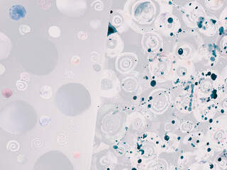 Textured Polka. Art Deco Tiles. Gray Geometric.