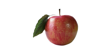 Apple with a leaf_Transparent background PNG