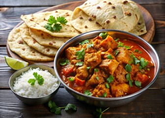 ChickenBhunaRicePapadum