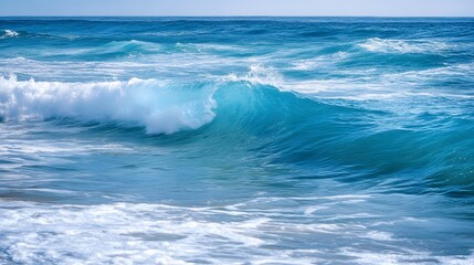 Serene ocean with fluid waves, showcasing the tranquil nature of water