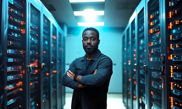 Confident Server Room Technician
