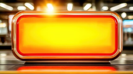 Obraz premium A vibrant orange and yellow illuminated sign, perfect for marketing, advertising, or modern interior design purposes.