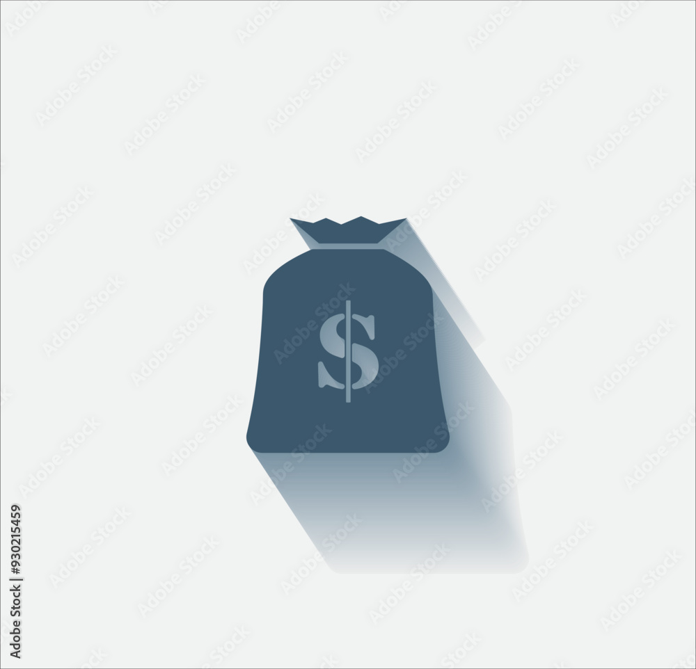 Poster vector dark color icon with shadow on light background