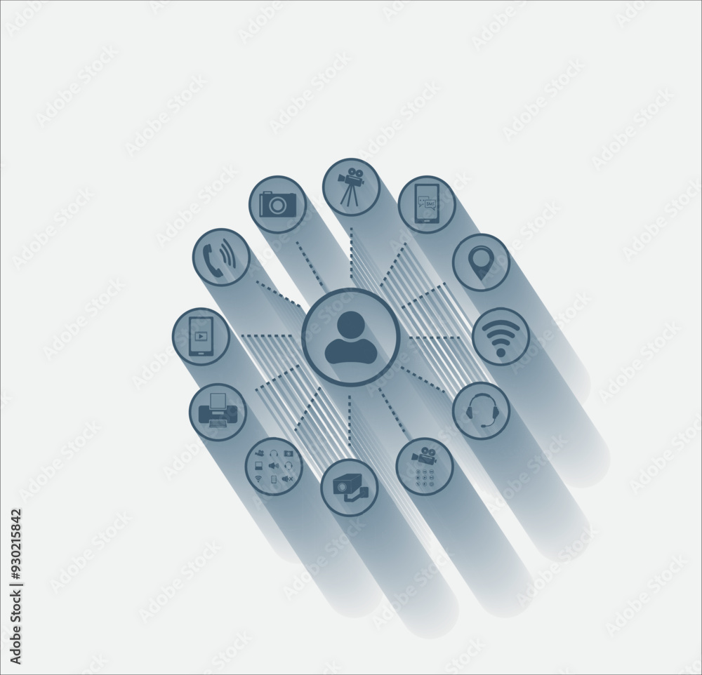 Poster vector dark color icon with shadow on light background