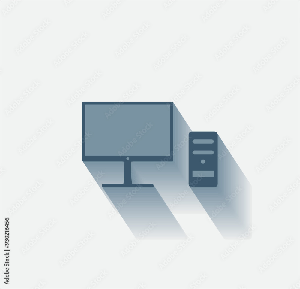 Poster vector dark color icon with shadow on light backghround