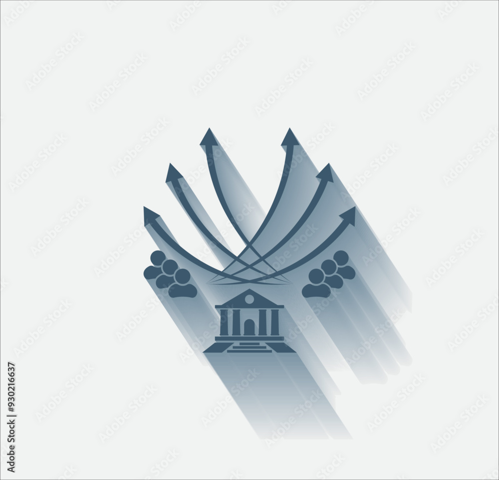 Poster vector dark color icon with shadow on light backghround