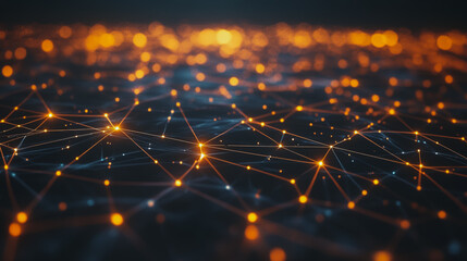 Abstract business connection of lines from nodes It is connected to endless nodes and represents the innovation of communication in the network.