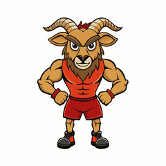 A ferocious goad athlete posing art vector illustration