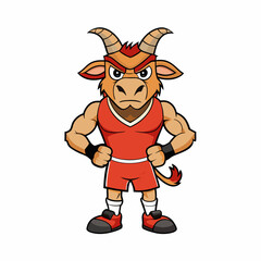 A ferocious goad athlete posing art vector illustration